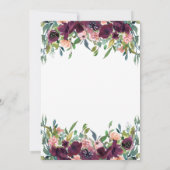 Waterverf Bloemen Vrijgezellenfeest Typografie Kaart (Achterkant)