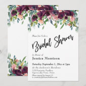 Waterverf Bloemen Vrijgezellenfeest Typografie Kaart (Voorkant / Achterkant)