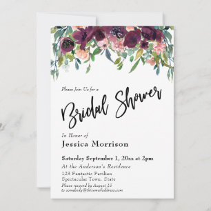 Waterverf Bloemen Vrijgezellenfeest Typografie Kaart