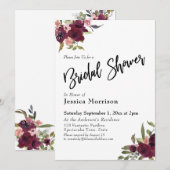 Waterverf Bloemen Vrijgezellenfeest Typografie Kaart (Voorkant / Achterkant)