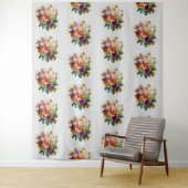 Waterverf bloemen wandkleed (In situ)