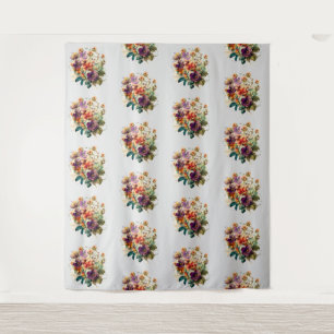 Waterverf bloemen wandkleed