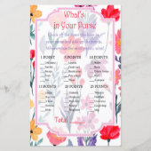 Waterverf bloemen Wat zit er in je handtas? (Voorkant)