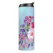 Waterverf Bloemen Water Fles Thermal Tumbler (Gedraaid links)