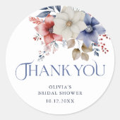 Waterverf Bloemen Waterverf Dank u Sticker (Voorkant)