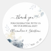 Waterverf bloemen Weddenschap Ronde Sticker (Voorkant)