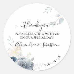 Waterverf bloemen Weddenschap Ronde Sticker