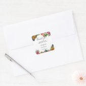 Waterverf  bloemen Weddenschap Vierkante Sticker (Envelop)