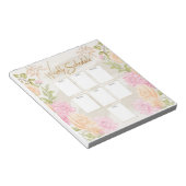 Waterverf Bloemen Weekblad Planner Notitieblok (Schuin)