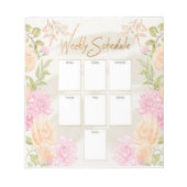 Waterverf Bloemen Weekblad Planner Notitieblok (Voorkant)