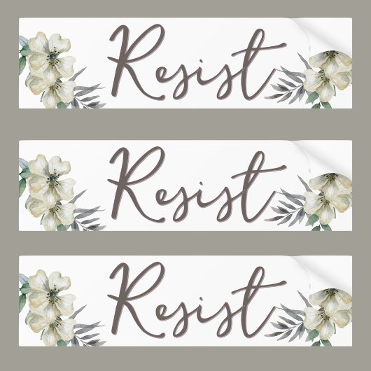 Waterverf Bloemen Weerstaan Politiek Bumpersticker