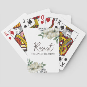 Waterverf Bloemen Weerstaan Politiek Pokerkaarten