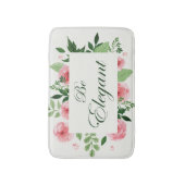 Waterverf Bloemen "wees elegant" Gezegde Badmat (Voorkant Verticaal)