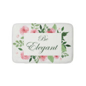Waterverf Bloemen "wees elegant" Gezegde Badmat (Voorkant)