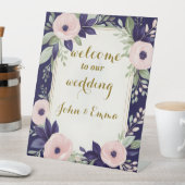 Waterverf Bloemen welkom bruiloft Reclamebord Met Voetstuk (Insitu)