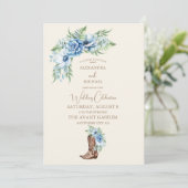 Waterverf Bloemen Western Cowboy Boots Bruiloft Kaart (Staand voorkant)