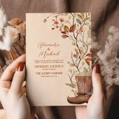 Waterverf Bloemen Western Cowboy Boots Bruiloft Kaart