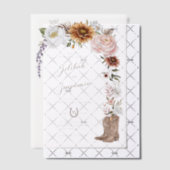 Waterverf Bloemen Western Cowboy Boots Bruiloft Vellum Uitnodigingen (Offset (Uitnodiging))