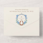 Waterverf Bloemen Western Cowboy Pet Bruiloft All In One Uitnodiging (Achterkant)