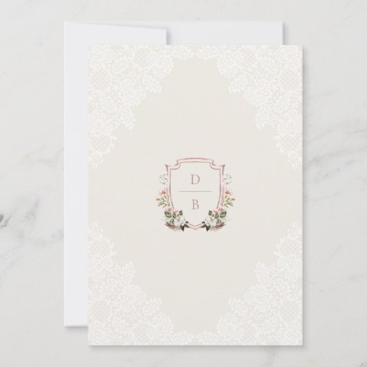 Waterverf Bloemen Western Hoefijzer Kant Bruiloft Kaart (Achterkant)