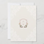 Waterverf Bloemen Western Monogram Crest Bruiloft Kaart (Achterkant)