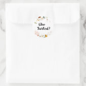 Waterverf bloemen WIE FARTED? Ronde Sticker (Tas)