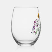 Waterverf bloemen wijnglas zonder voet (Rechts)