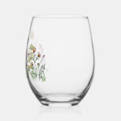 Waterverf bloemen wijnglas zonder voet (Links)