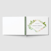 Waterverf Bloemen Wild Groen Bladgroen Bruiloft Gastenboek (Volledig)