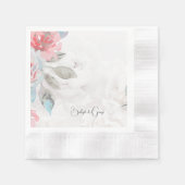 waterverf Bloemen Wildbloem roos Pioen Bruiloft N Servet (Voorkant)