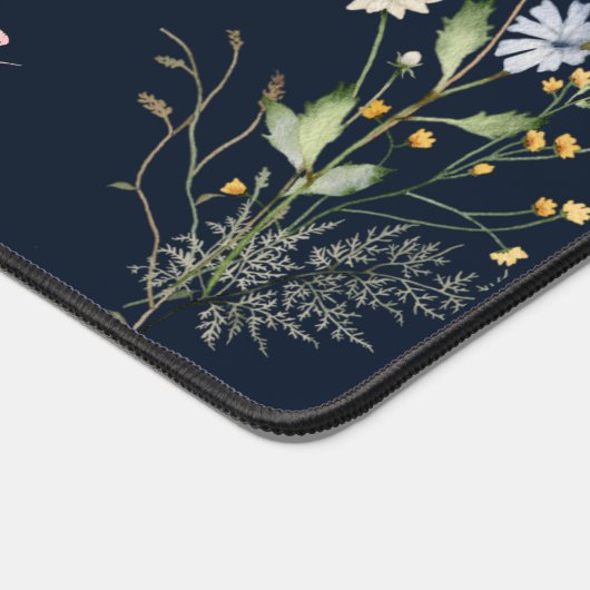 waterverf Bloemen Wildbloemen Deep Blue Botanical Bureaumat (Hoek)
