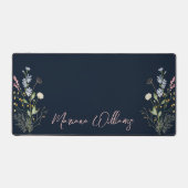 waterverf Bloemen Wildbloemen Deep Blue Botanical Bureaumat (Voorkant)