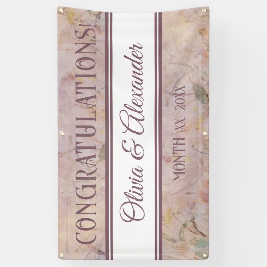 Waterverf Bloemen Wildbloemen Huwelijksreceptie Spandoek (Verticaal)