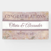 Waterverf Bloemen Wildbloemen Huwelijksreceptie Spandoek (Horizontaal)