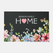 Waterverf Bloemen Wildbloemen Moderne familienaam Deurmat (Voorkant)