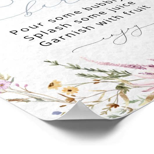 Waterverf Bloemen Wildbloemen Mom-osa Bar Poster (Hoek)