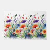 Waterverf Bloemen Wildbloemen Trendy Deurmat (Voorkant)
