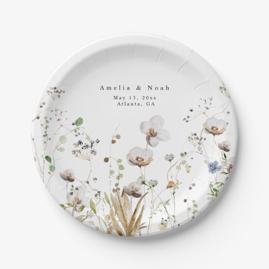 Waterverf Bloemen Wildflower Papier Bord (Voorkant)