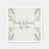 Waterverf Bloemen Wildflower Spring Bruids bruilof Servet (Voorkant)