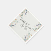 Waterverf Bloemen Wildflower Spring Bruids bruilof Servet (Hoek)