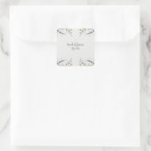 Waterverf Bloemen Wildflower Spring Bruids bruilof Vierkante Sticker (Tas)