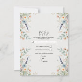 Waterverf Bloemen Wildflower Spring Wedding RSVP Kaart (Voorkant)