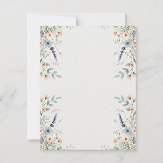 Waterverf Bloemen Wildflower Spring Wedding RSVP Kaart (Achterkant)