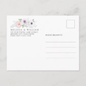 Waterverf Bloemen Winter Anemone Roos Bruiloft Uitnodiging Briefkaart (Achterkant)