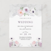 Waterverf Bloemen Winter Anemone Roos Bruiloft Uitnodiging Briefkaart (Voorkant)