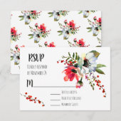 Waterverf Bloemen Winterbessen RSVP (Voorkant / Achterkant)