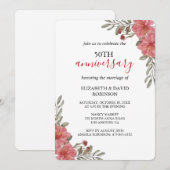 waterverf Bloemen Wit 50 jarig huwelijk Kaart (Voorkant / Achterkant)