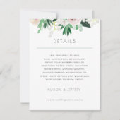 Waterverf Bloemen Wit Groen Bruiloft details Kaart (Voorkant)