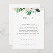 Waterverf Bloemen Wit Groen Bruiloft details Kaart (Voorkant / Achterkant)