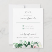 Waterverf Bloemen Wit Groen Bruiloft RSVP (Voorkant)